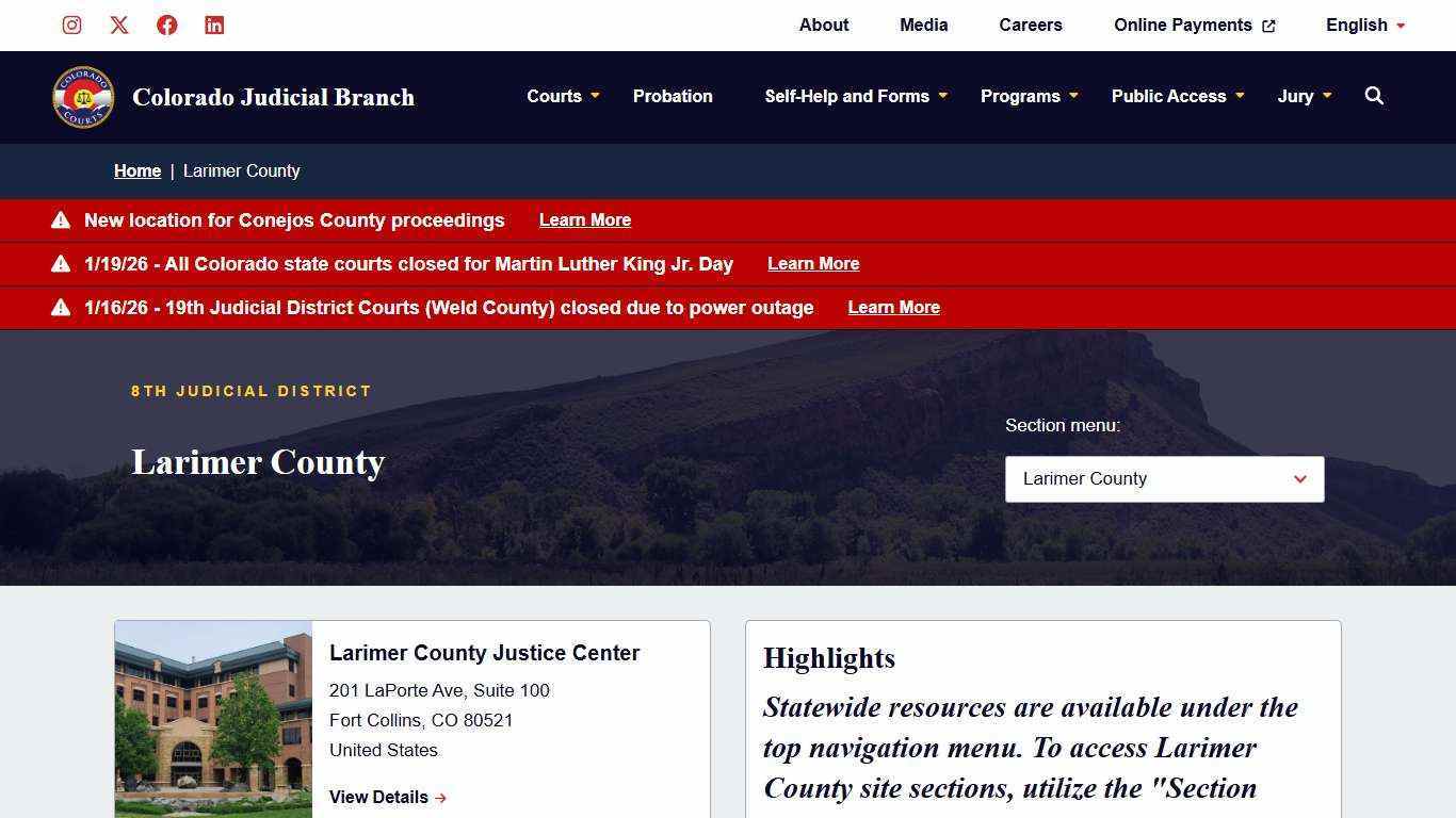 Larimer County | Colorado Judicial Branch